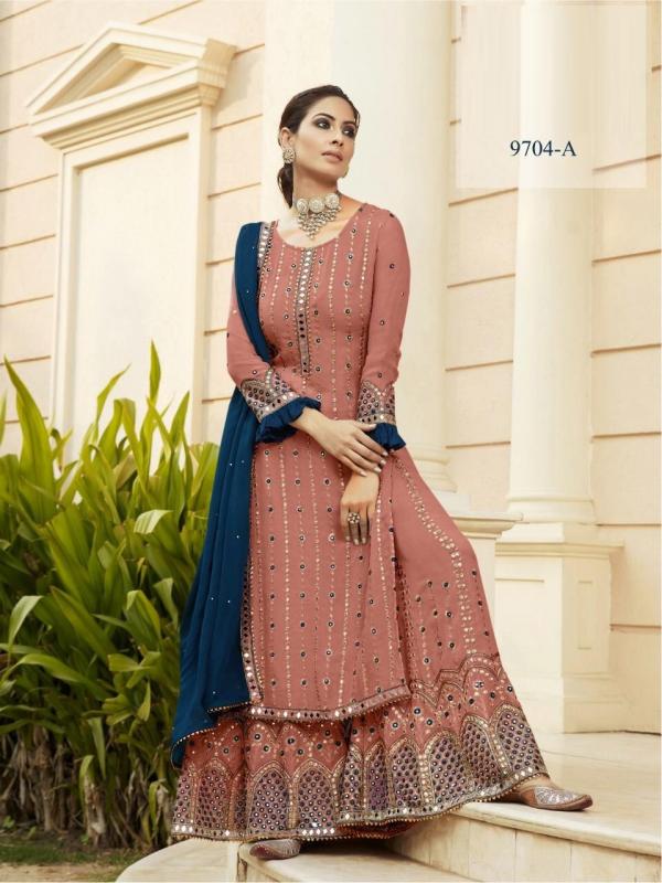 R Nazakat 9705 Designer Faux Georgette Embroidery Suit Collection